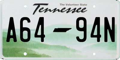 TN license plate A6494N