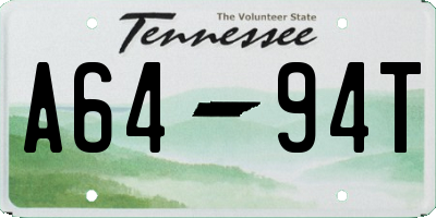 TN license plate A6494T