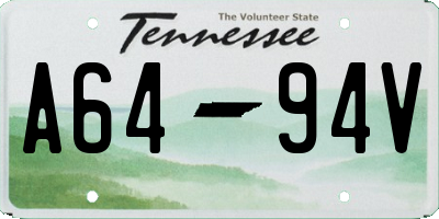 TN license plate A6494V