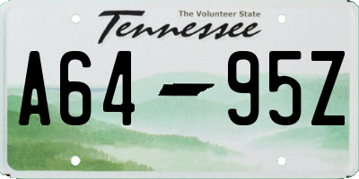 TN license plate A6495Z