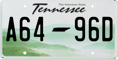 TN license plate A6496D