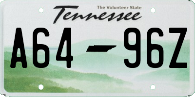 TN license plate A6496Z