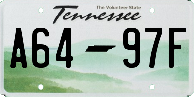 TN license plate A6497F