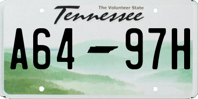 TN license plate A6497H