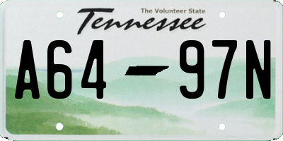 TN license plate A6497N