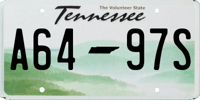 TN license plate A6497S