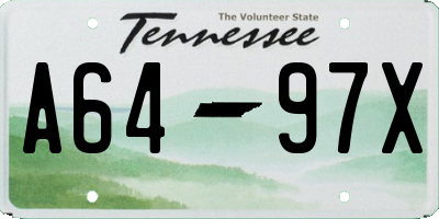 TN license plate A6497X