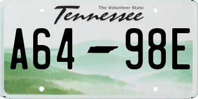 TN license plate A6498E