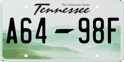 TN license plate A6498F