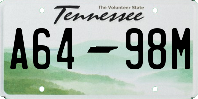 TN license plate A6498M