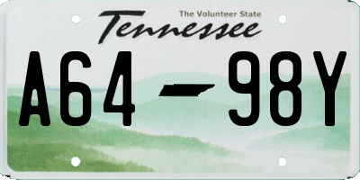 TN license plate A6498Y