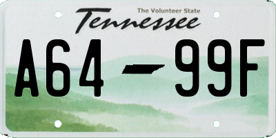 TN license plate A6499F