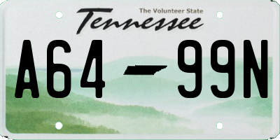 TN license plate A6499N