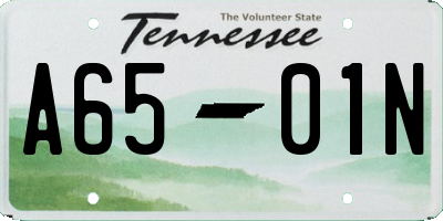 TN license plate A6501N