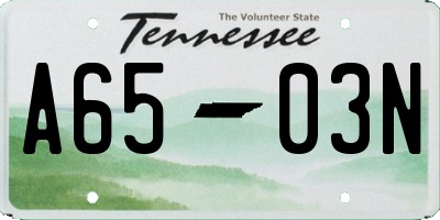 TN license plate A6503N