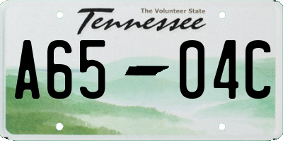 TN license plate A6504C