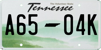 TN license plate A6504K