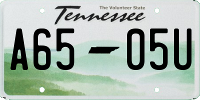 TN license plate A6505U