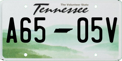 TN license plate A6505V