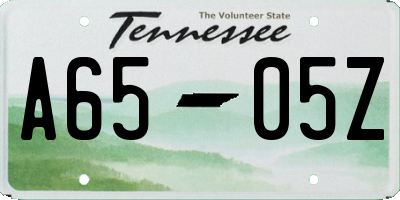 TN license plate A6505Z