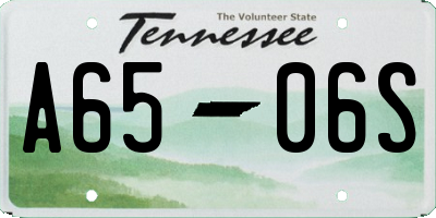 TN license plate A6506S