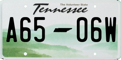 TN license plate A6506W