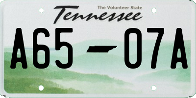 TN license plate A6507A