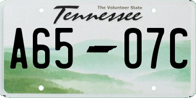 TN license plate A6507C