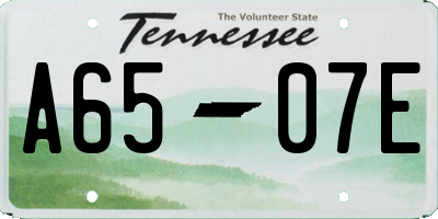 TN license plate A6507E