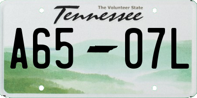 TN license plate A6507L