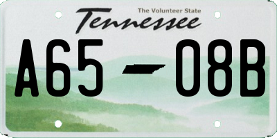 TN license plate A6508B