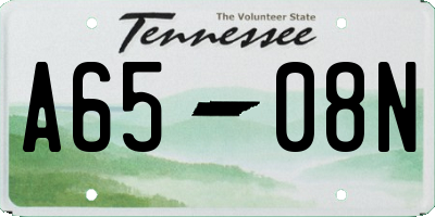 TN license plate A6508N