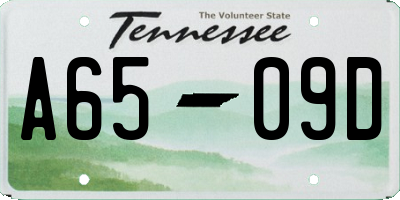 TN license plate A6509D