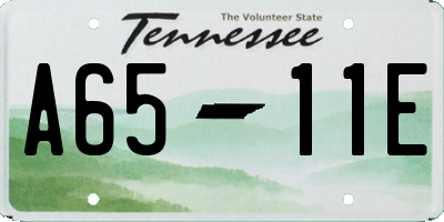 TN license plate A6511E