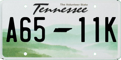 TN license plate A6511K