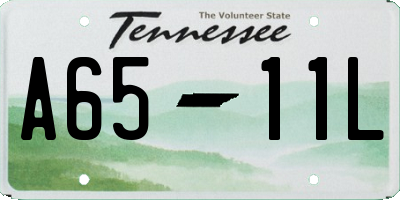 TN license plate A6511L