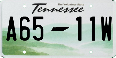 TN license plate A6511W