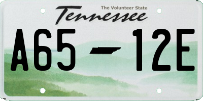 TN license plate A6512E