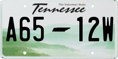 TN license plate A6512W