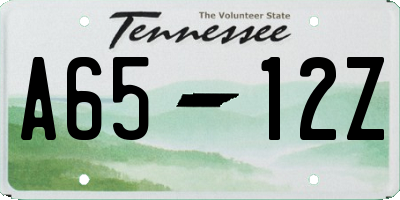 TN license plate A6512Z