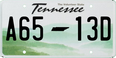TN license plate A6513D