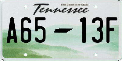 TN license plate A6513F