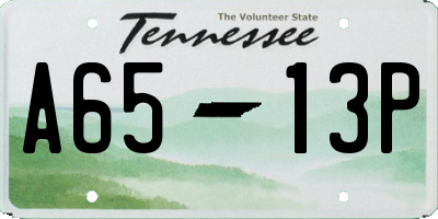 TN license plate A6513P