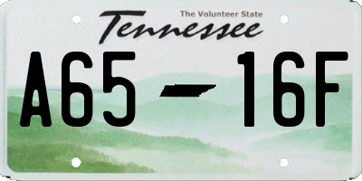 TN license plate A6516F