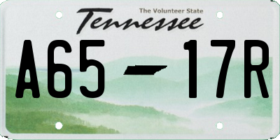 TN license plate A6517R