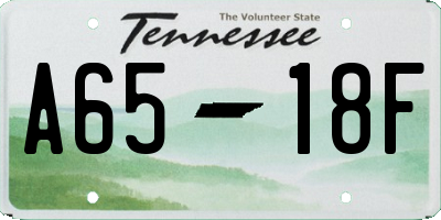 TN license plate A6518F
