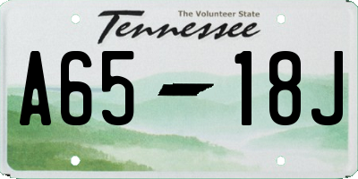 TN license plate A6518J