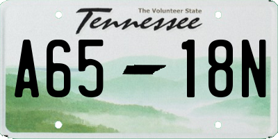 TN license plate A6518N