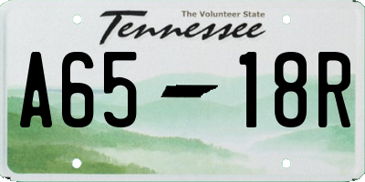 TN license plate A6518R
