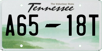 TN license plate A6518T